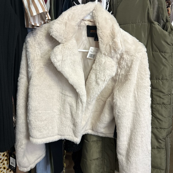 Ambiance Jackets & Blazers - Ambiance Cream Teddy Jacket